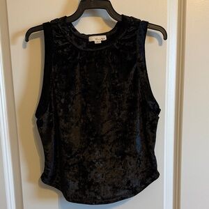 Elegant Black Velvet Tank Top